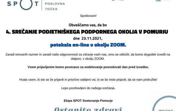 Srečanje podjetniškega podpornega okolja Srečanje podjetniškega podpornega okolja