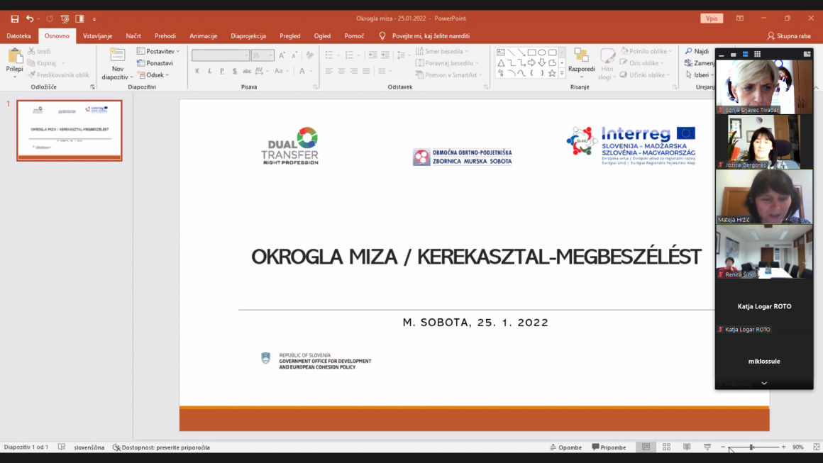 Izvedena okrogla miza za podjetja iz Slovenije in Madžarske-25.1.2022 Izvedena okrogla miza za podjetja iz Slovenije in Madžarske-25.1.2022